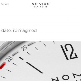 時計メーカー「NOMOS Glashütte」のホームページデザインがシンプルで心地良い